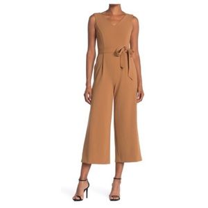 Calvin Klein V-Neck Sleeveless Wide Leg Jumpsuit